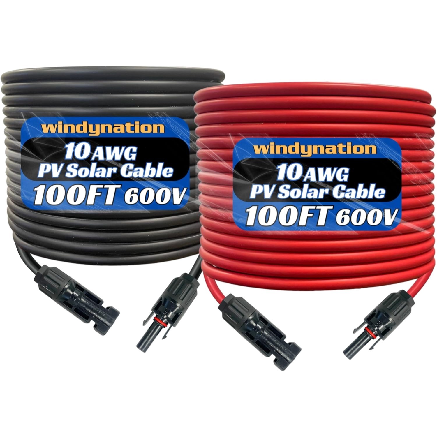 Weatherproof 10 AWG Solar Connector Cable – 200 Feet Pair for Installations