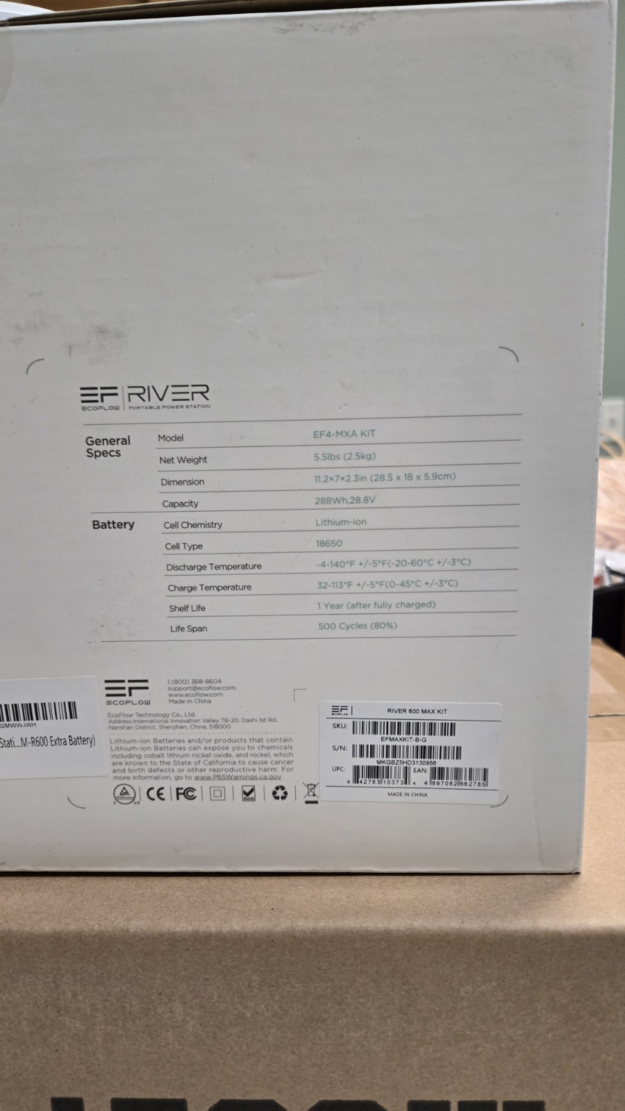 EcoFlow River 600 Portable Power Station EXTRA BATTERY EF4-MXA KIT*NEW SEALED