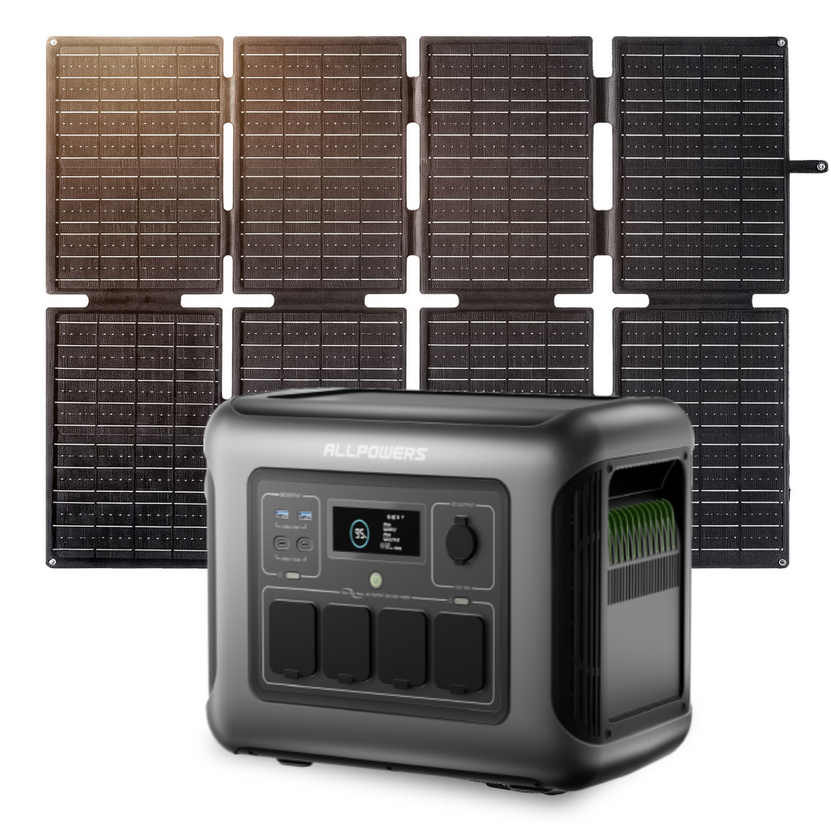 ALLPOWERS 1056Wh Portable Power Station Solar Generator AC DC + 160W Solar Panel