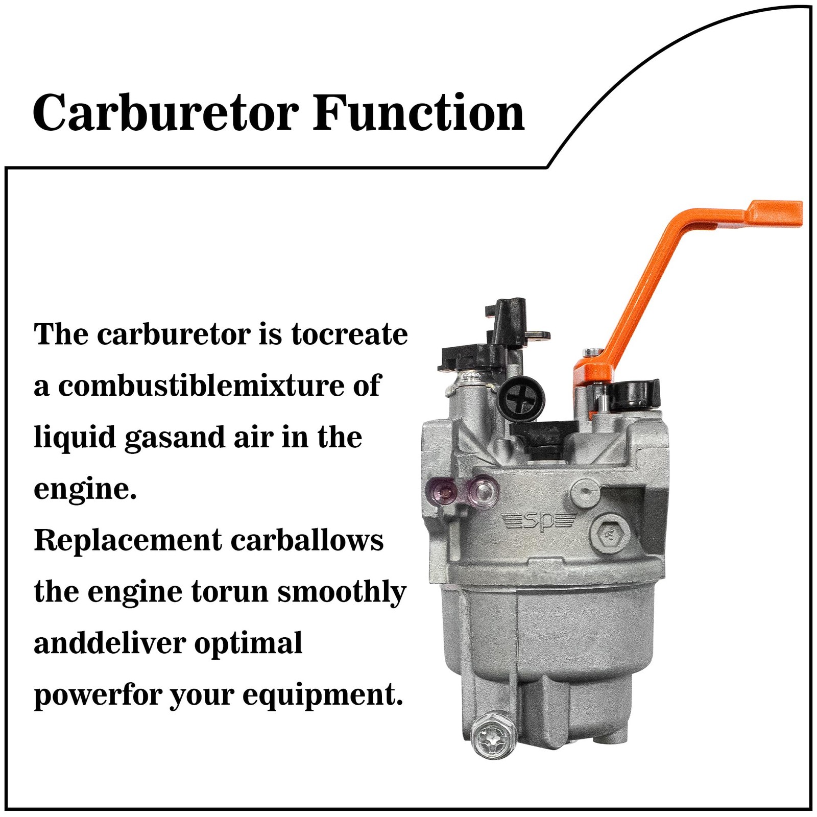 SP Generator Carburetor Assembly for Generac GP7500 GP8000 GP8000E 420cc Port…