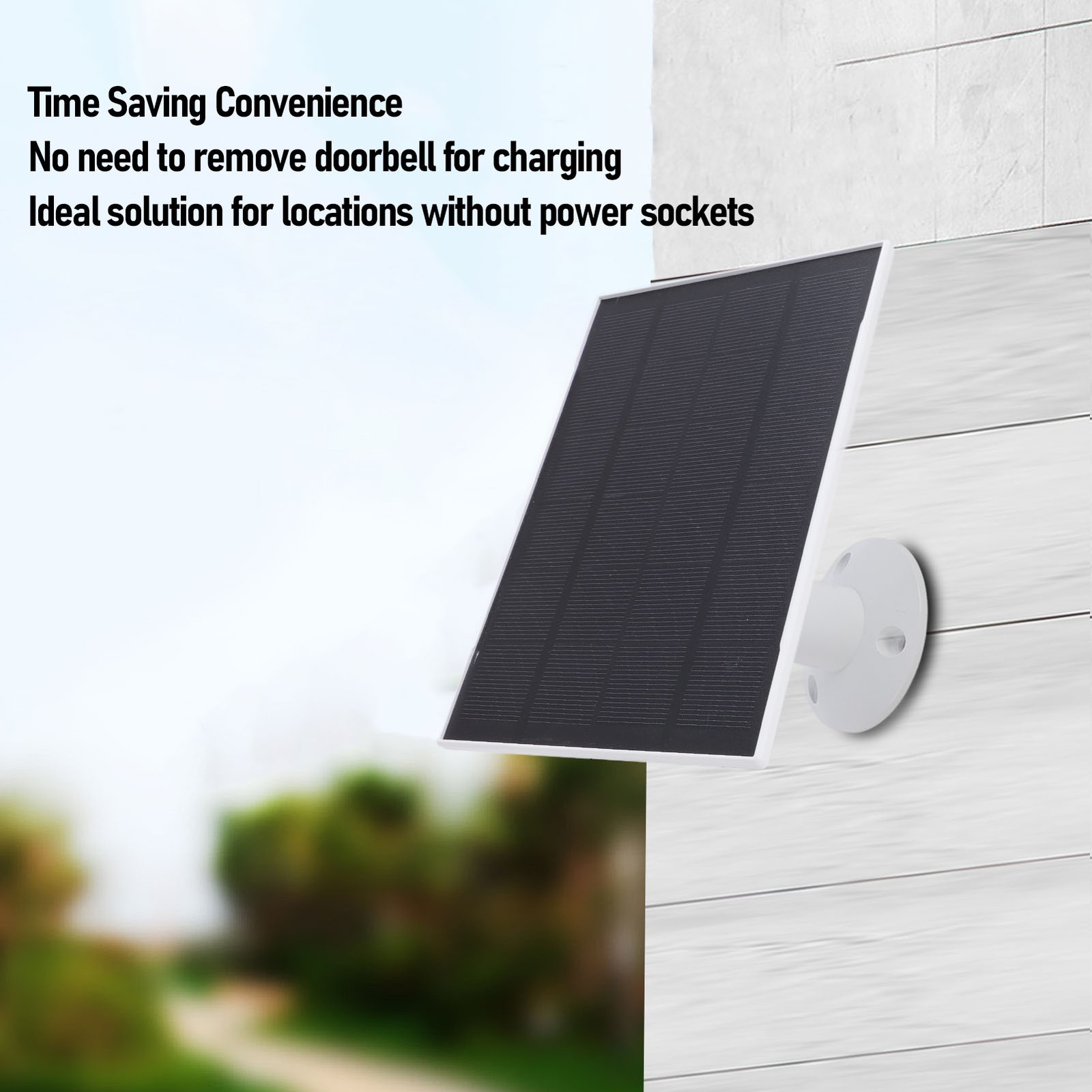 White Solar Panel For Bird Feeder Camera Waterproof Charger For Outdoor Use