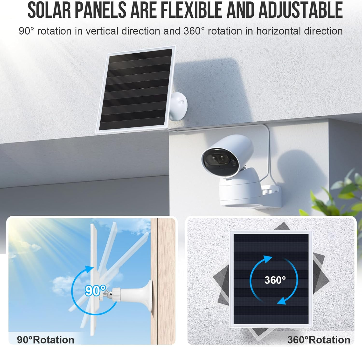 6W Solar Panel Charger, Solar Panel with Micro USB & USB-C Port for DC 5V Outdoo
