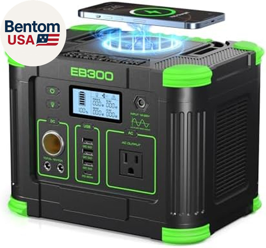 300W Portable Power Station 288Wh Solar Generator with USBC PD 60W, 110V Outlet