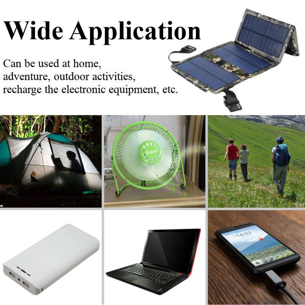 80W USB Solar Panel Folding Power Bank Outdoor Camping Hiking Phone Charger 2023