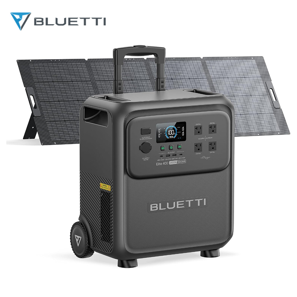 BLUETTI Elite 400 3840Wh Solar Generator+200W/350W Solar Panels Kit for Backup
