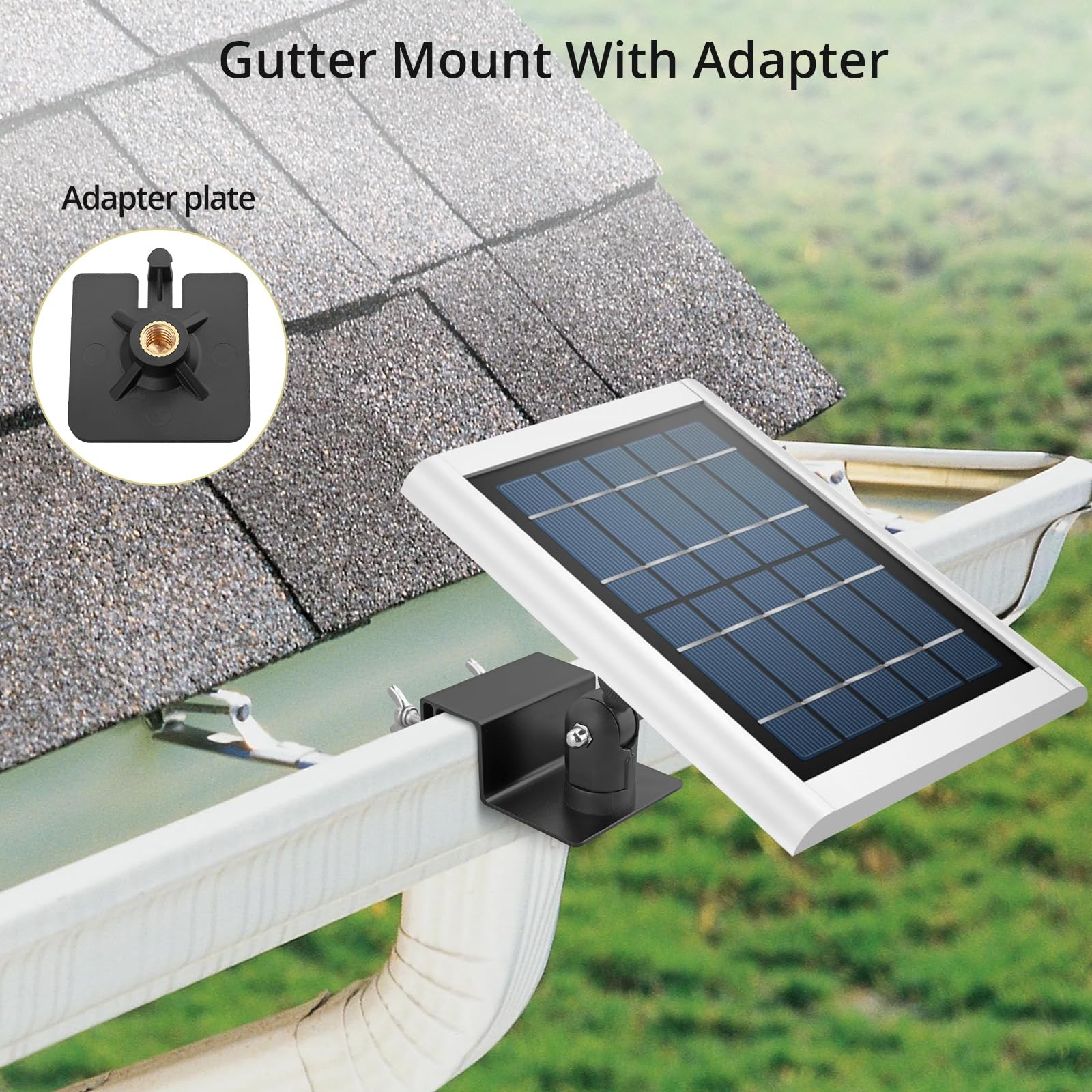 Anbte 2PCS Adjustable Gutter Mount for Ring Solar Panels & Security Black