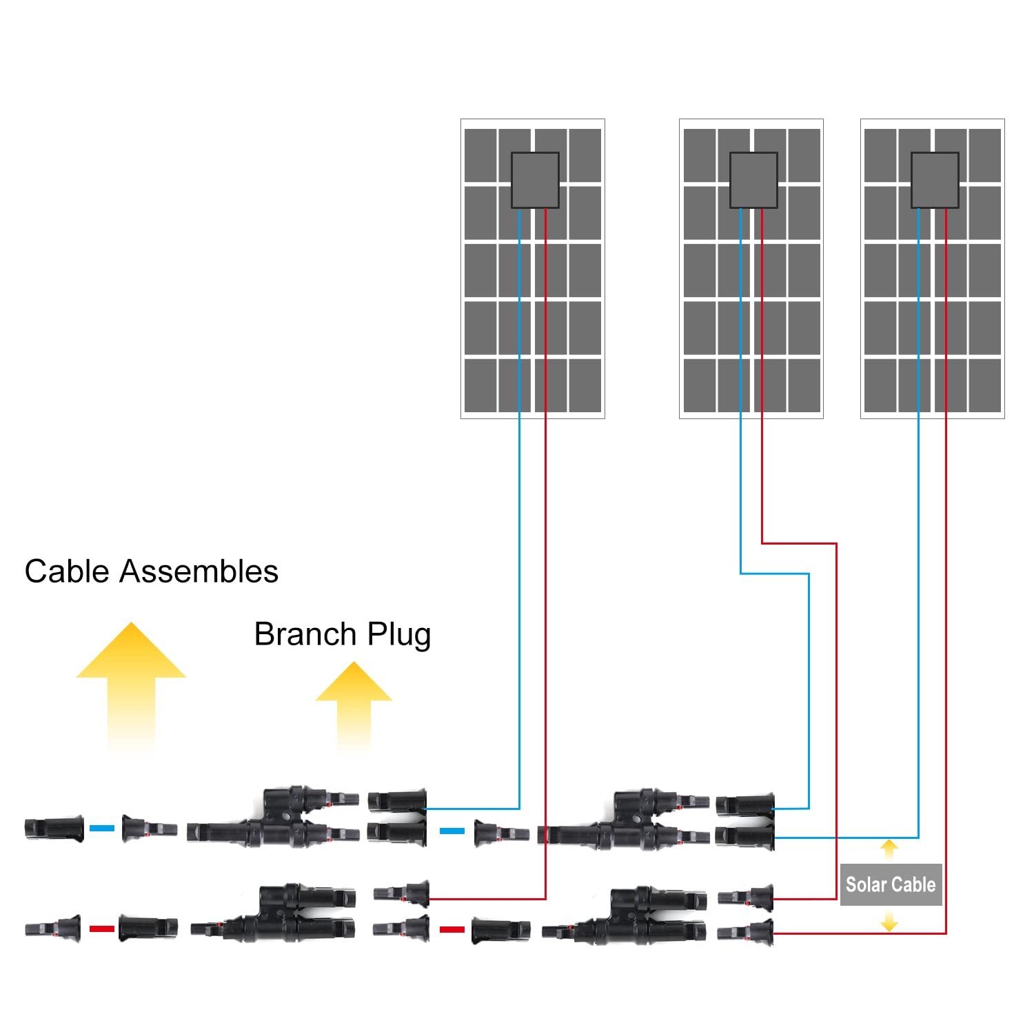 Solar Branch Connectors Y Connector for Parallel Connection Between Solar Pan…