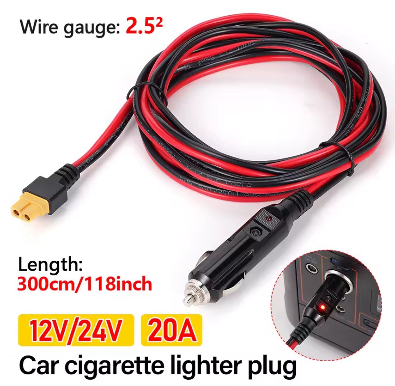 10 ft XT60 Female to Solar Connector Extension Cable Wire for Solar Generator