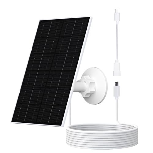 4W USB Solar Panel Charger for Security Camera, IP66 Waterproof, 360° Adjustable