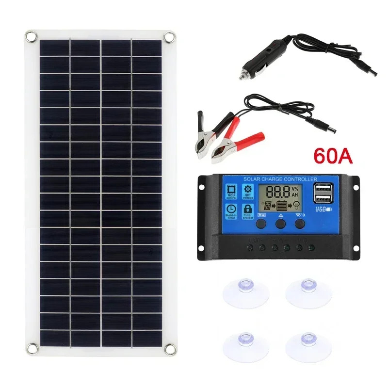 1000W Solar Panel 12V Solar Cell with 60A 100A Controller Solar Charge for Phone