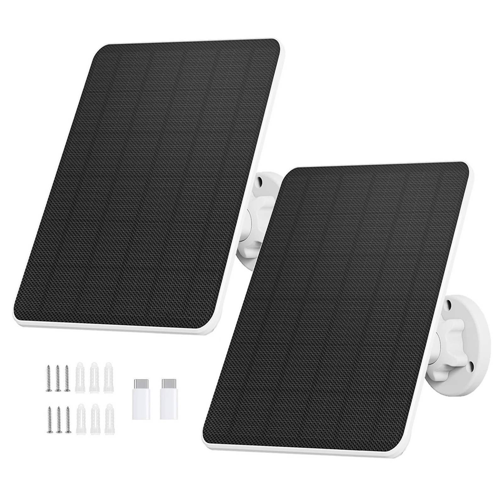 Solar Panel for Security Camera, 6W Solar Panel Micro USB & USB-C for Outdoor…