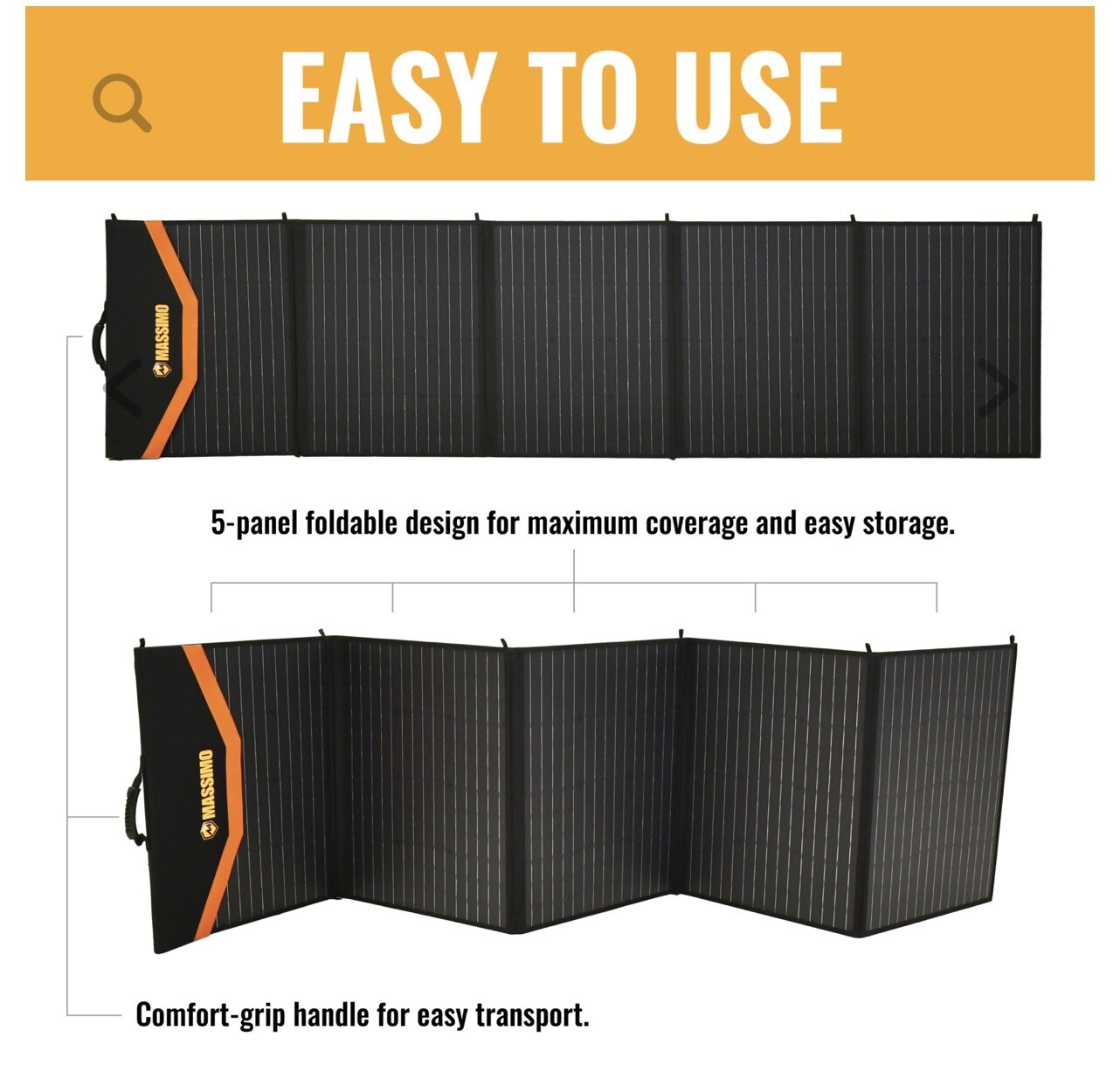 NEW Massimo 100W 18V Solar Panel,Charger w/10 DC Adaptor Powerstation Camping
