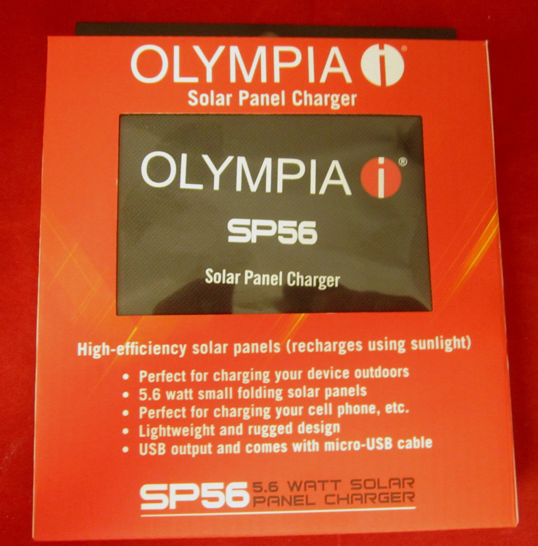 Olympia Sp56 Solar Panel Charger – 5.60 W, 5V DC Output Voltage, NOS