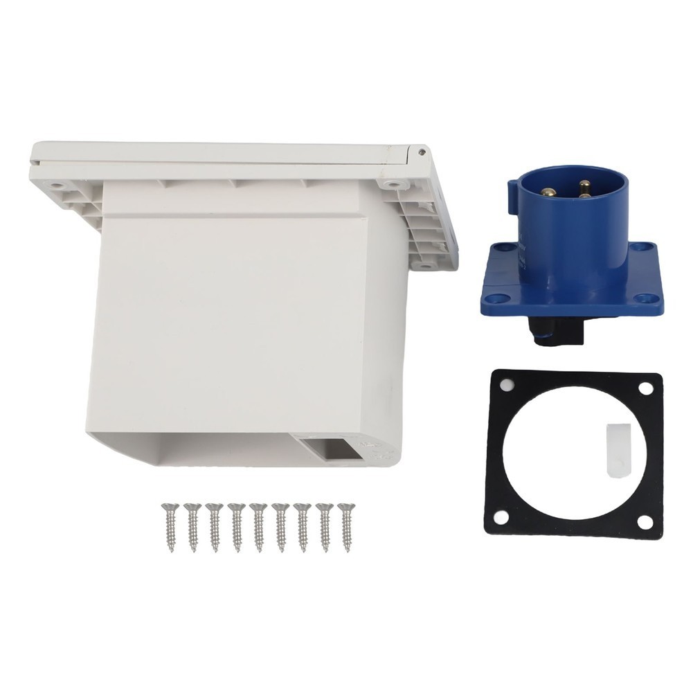 External Mains Socket 16A Waterproof for RV Trailers Campers IP44 Rated Cover