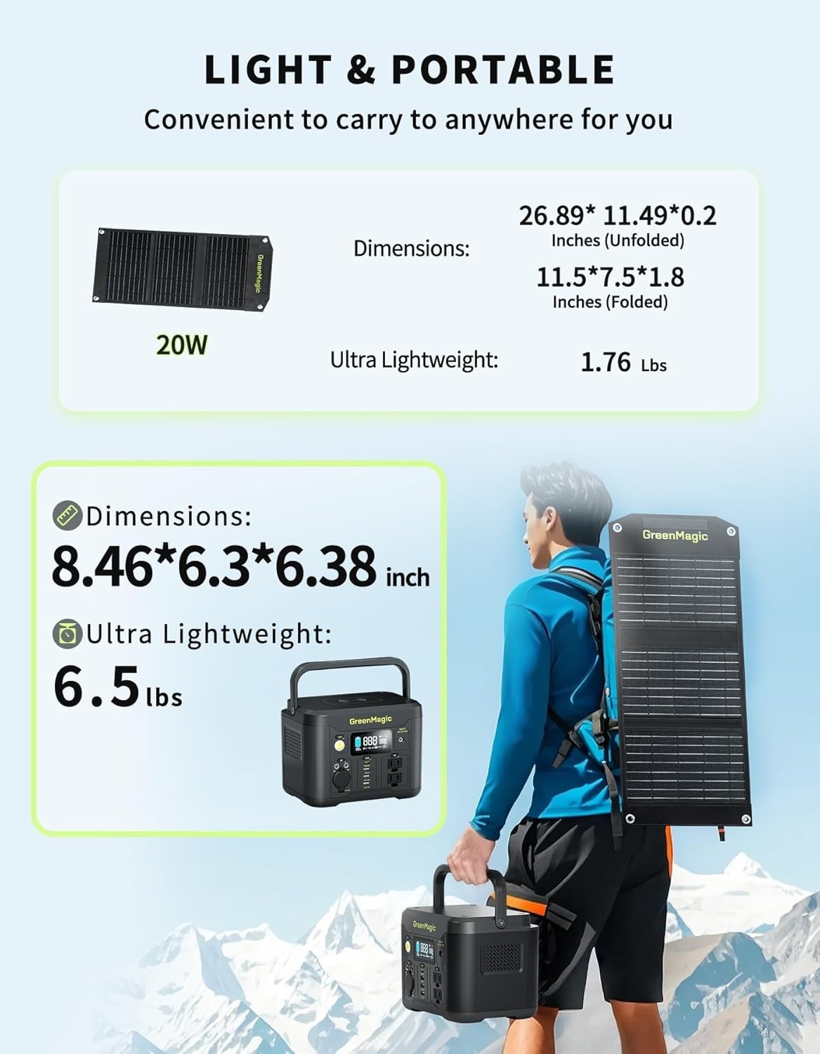 Brand NEW portable power station 330w 300W with 20W Foldable Solar Panel