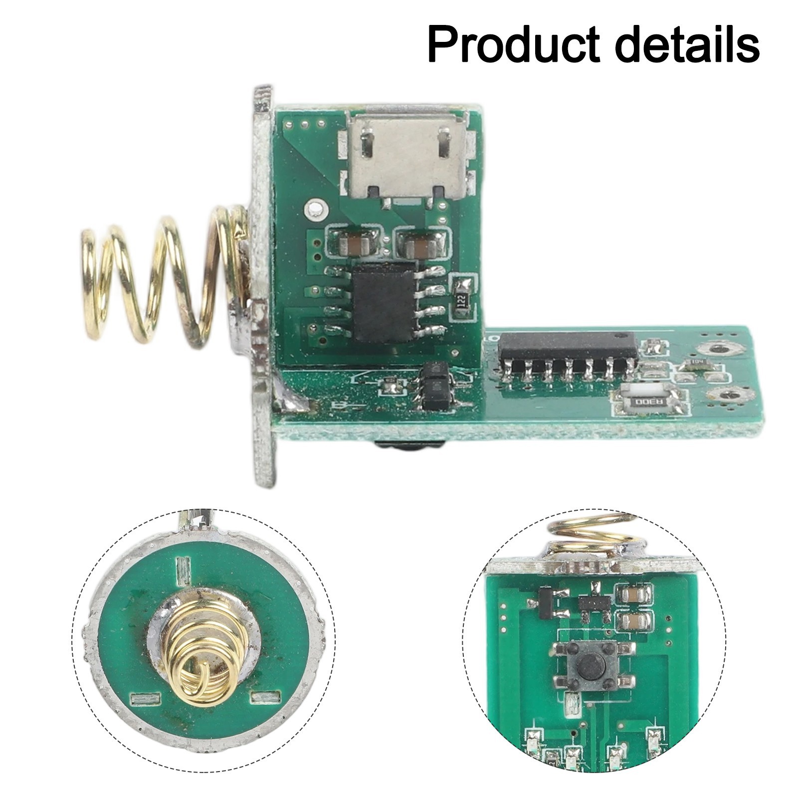 Compact 31×19.6mm LED Driver PCB for 3-4.2V Flashlights with Switch