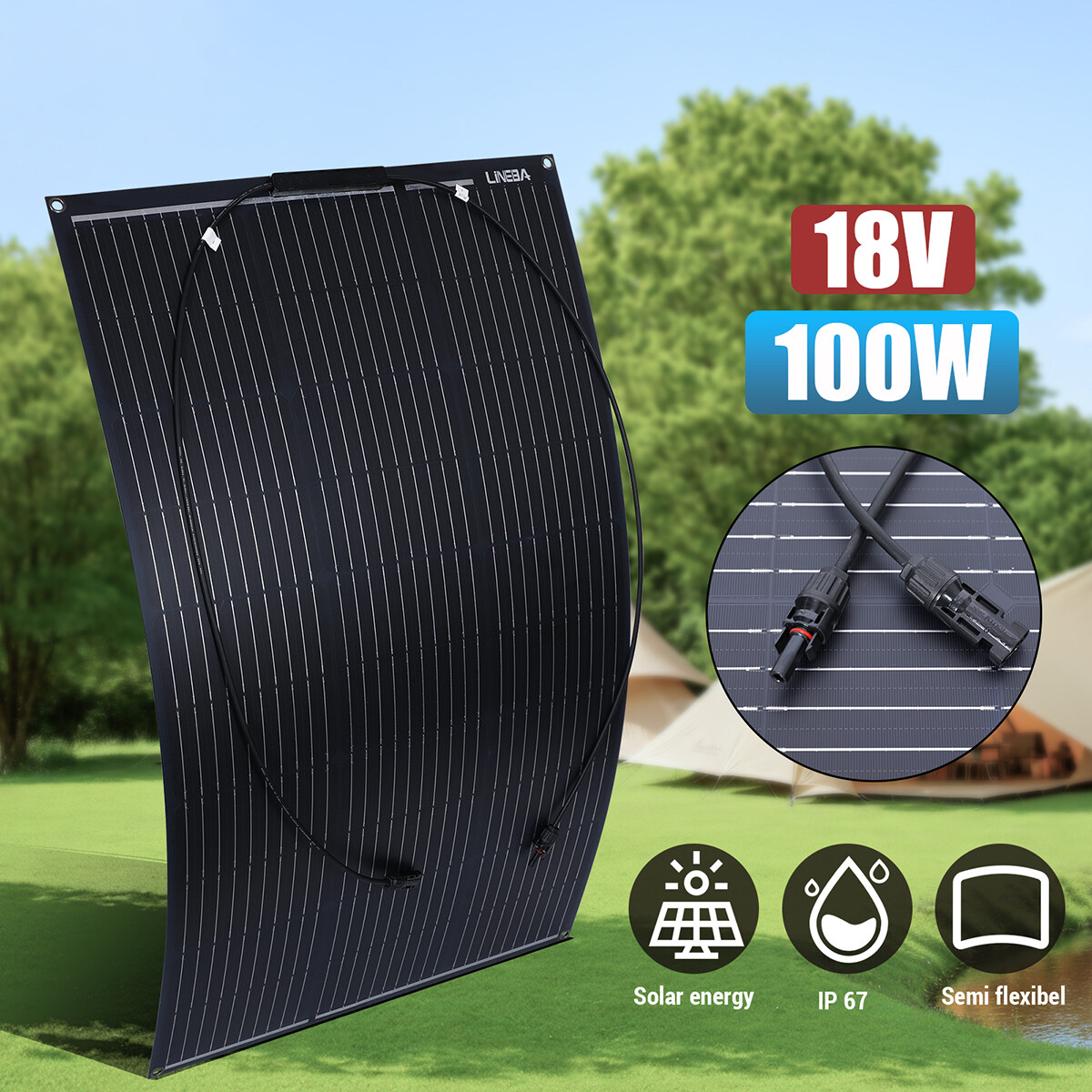 Mono Flexible Solar Panel 4 x 100 Watt 12V Power Camping Home RV Battery Charge