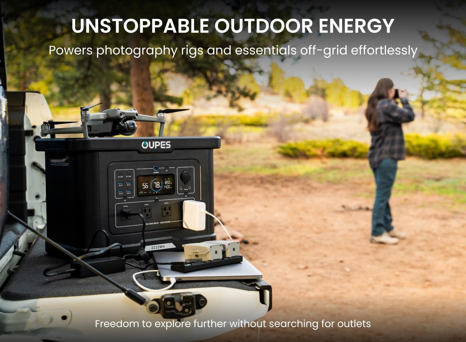 Exodus 2400 Portable Power Station 2400W (Boost 2600W, Surge 4500W), 2232Wh Life