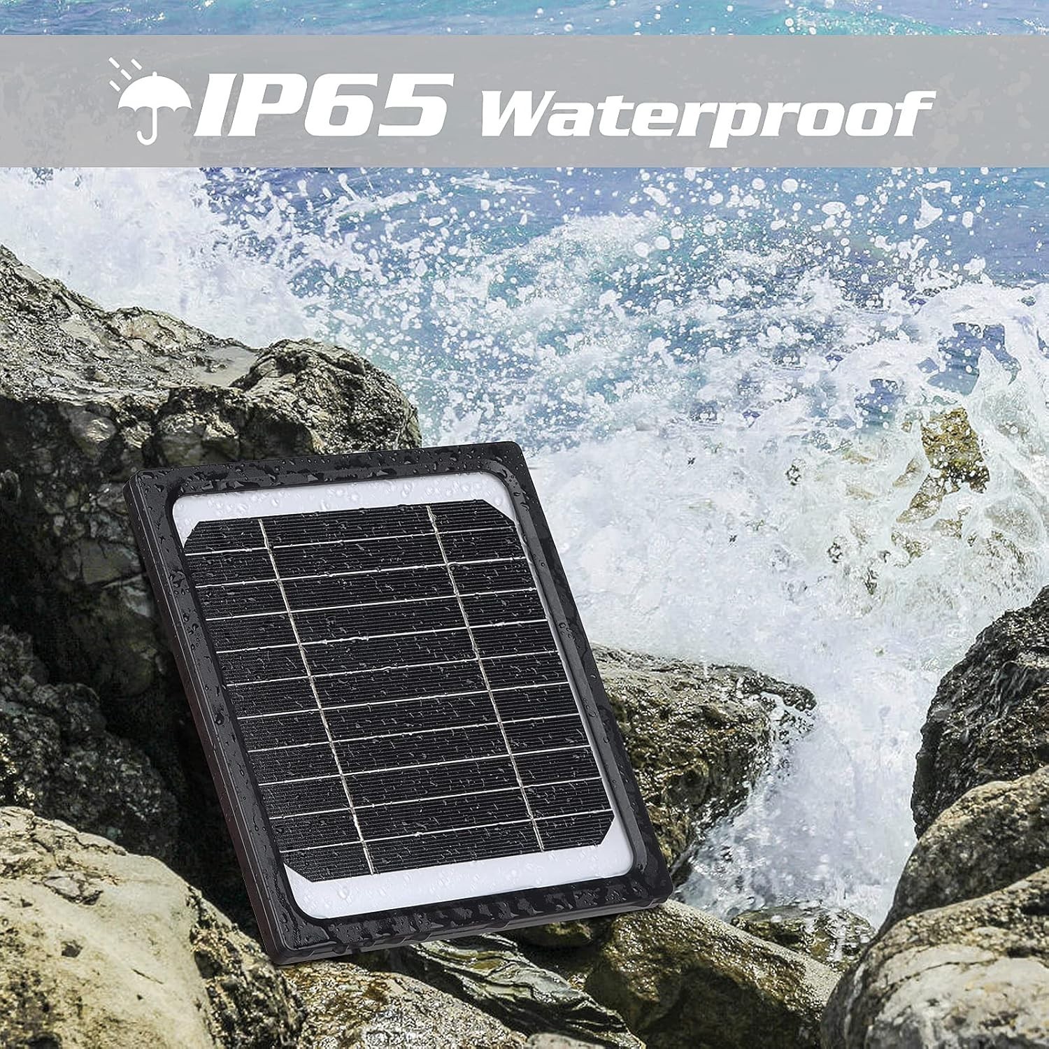 5W 12V Solar Panel for Trail Camera – Waterproof Solar Charger Kit with 5200m…