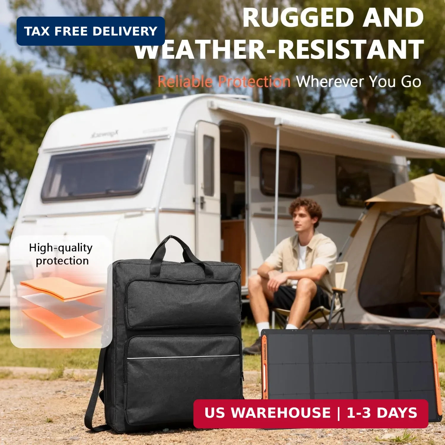 Solar Panel Carrying Case Compatible with Jackery SolarSaga 100W/100X/200W, Padd