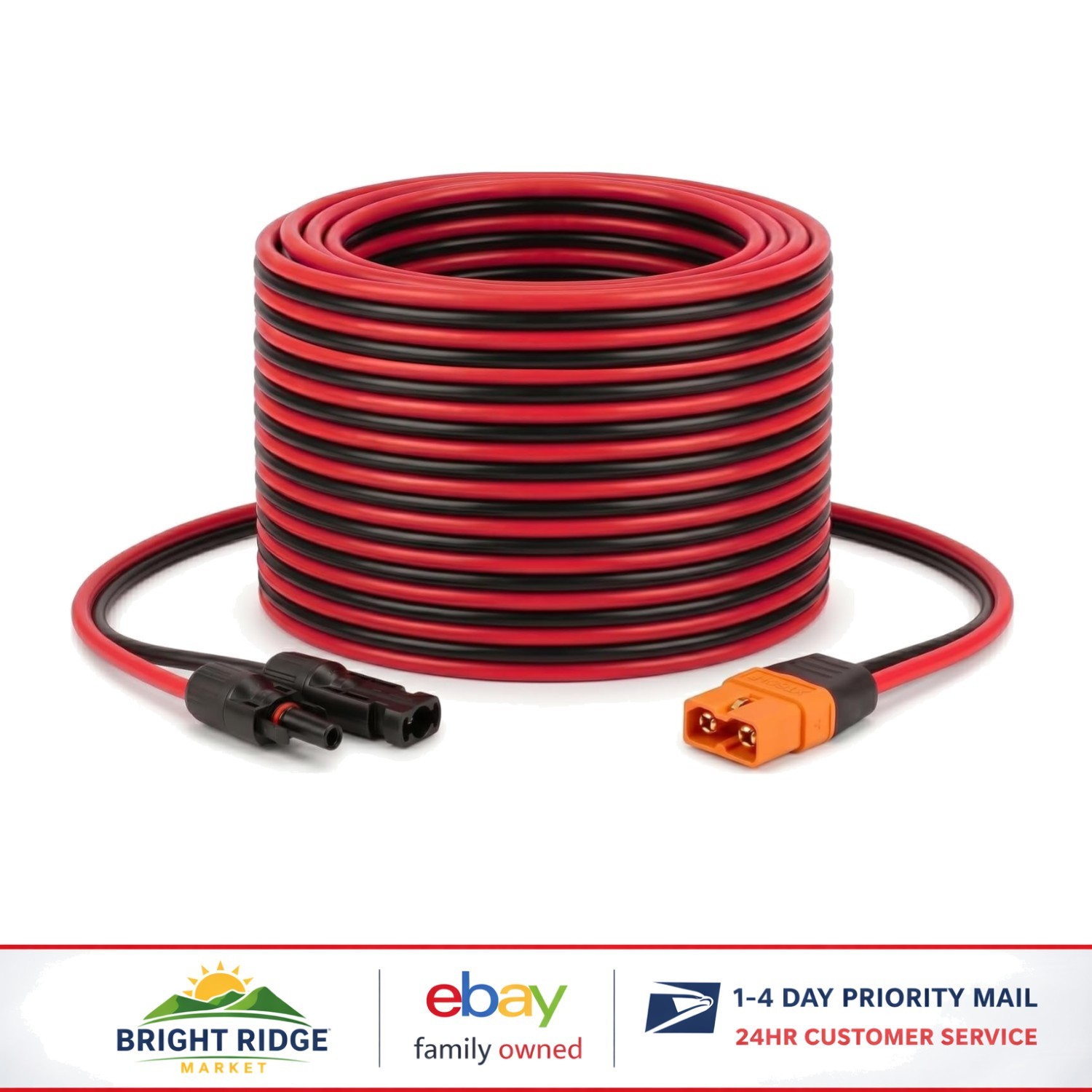 25FT XT60i Solar Connector Cable for Portable Power Stations & Generators