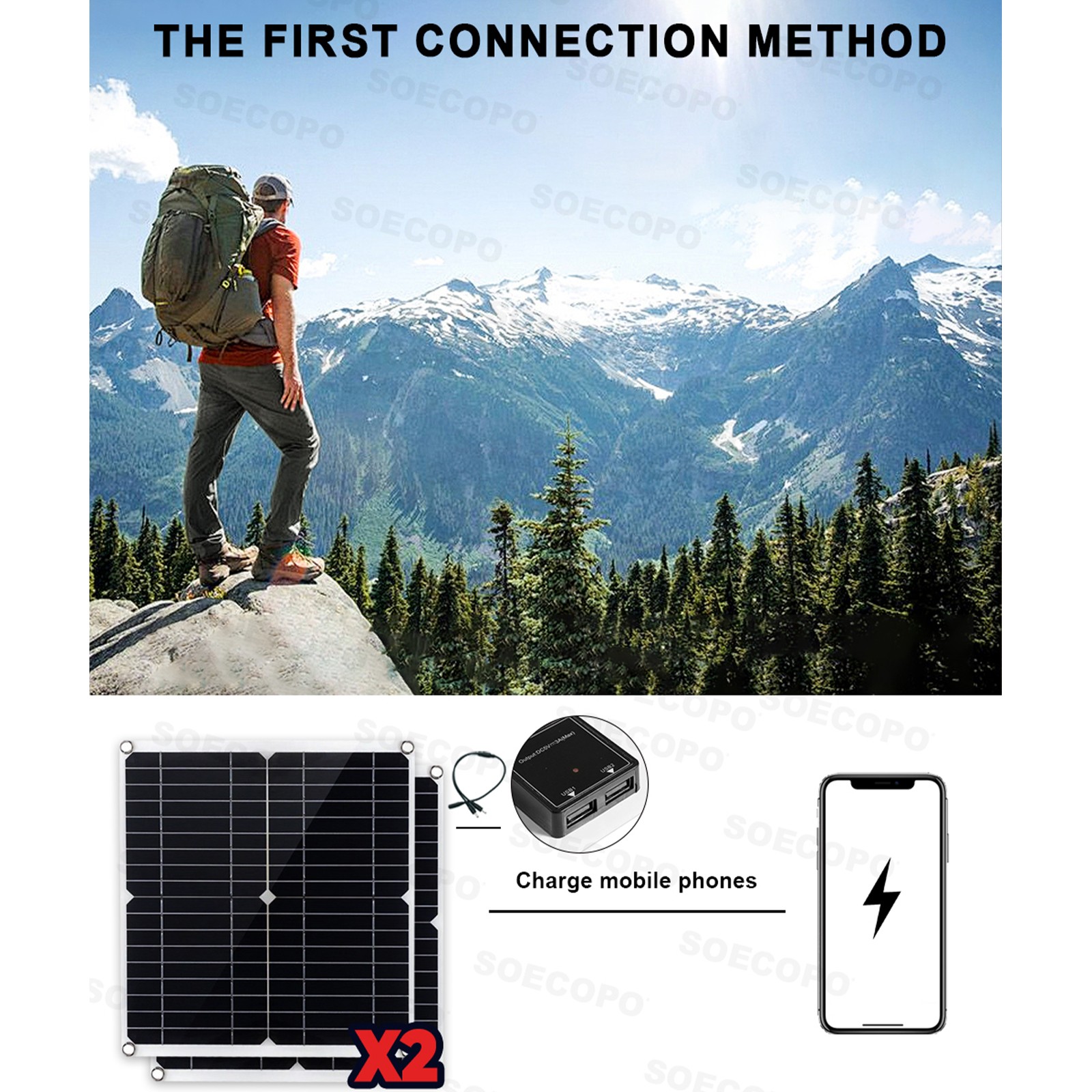 8000W Solar Inverter Kit (12V24V to 110V/220V ) + 2pcs Solar Panels + Controller