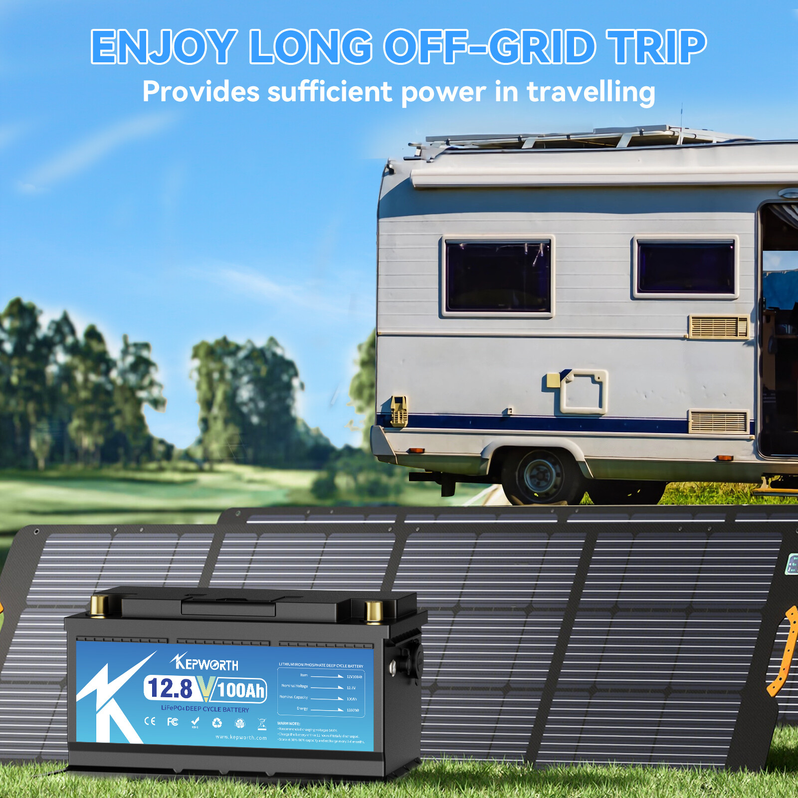 12V 100Ah LiFePO4 Lithium Battery 100A BMS Deep Cycles Solar RV Off-grid+Charge