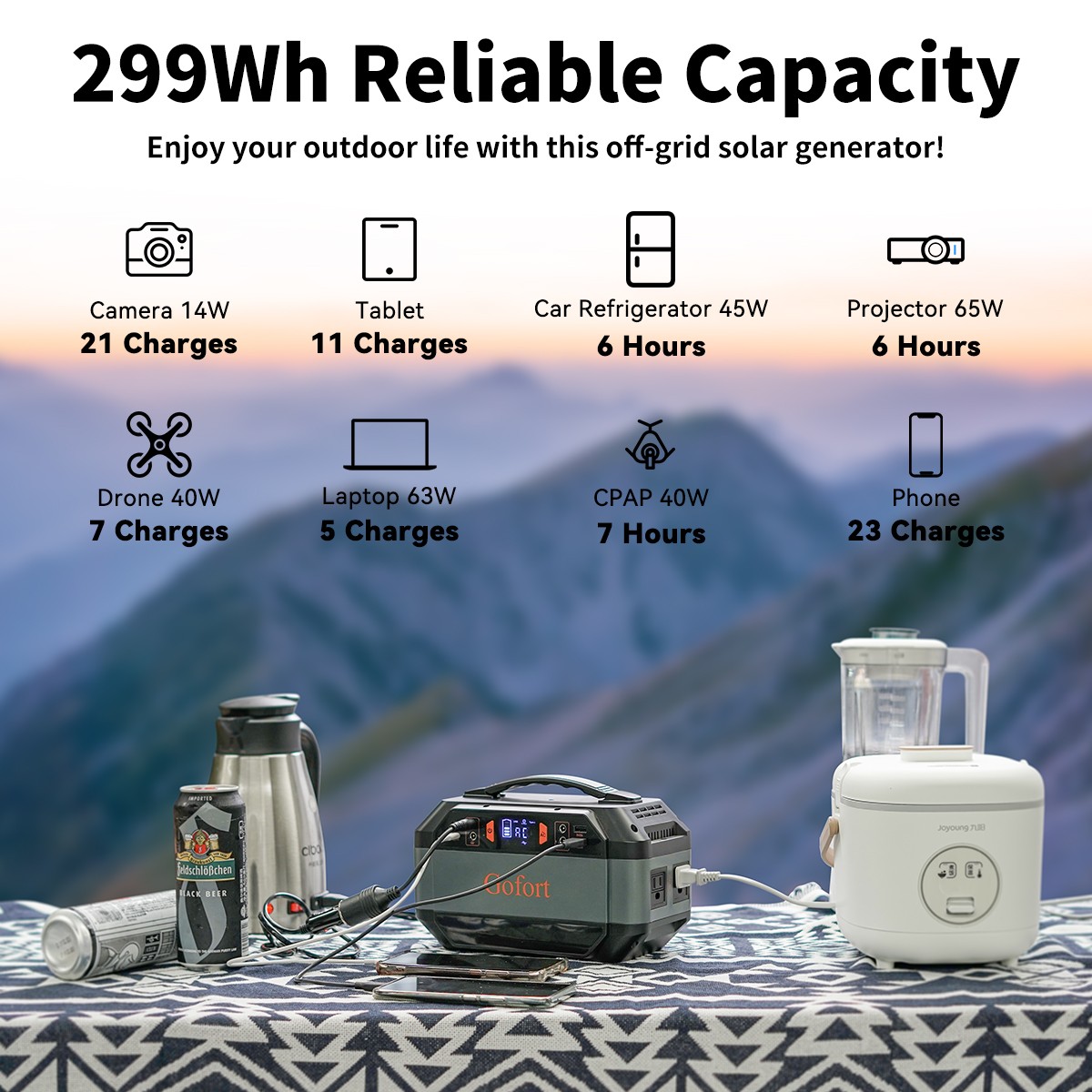Flashfish P56 Portable Power Station 330W 299Wh Solar Generator Refurbished