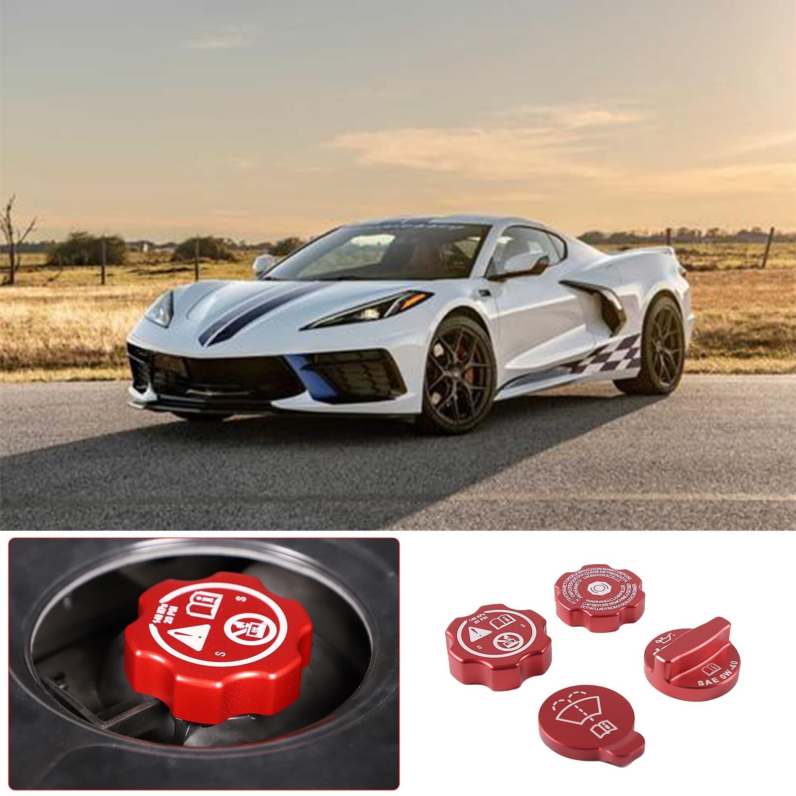 Engine Oil Cap Radiator Cap Washer Cap Brake Fluid Cap Cover Trim Compatible …