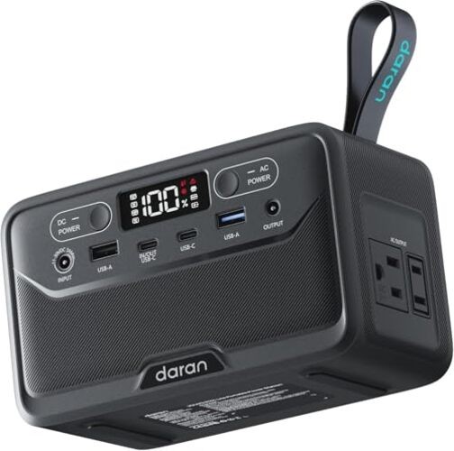 2026 Portable Power Station 89.6Wh LiFePO4 Battery, Solar Power Bank Black