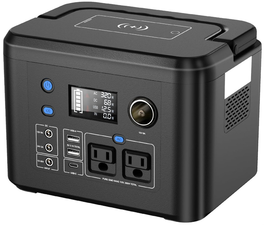 Estación de Energía Portátil 350W 260Wh con 2 AC Onda Pura para Camping, Nuevo