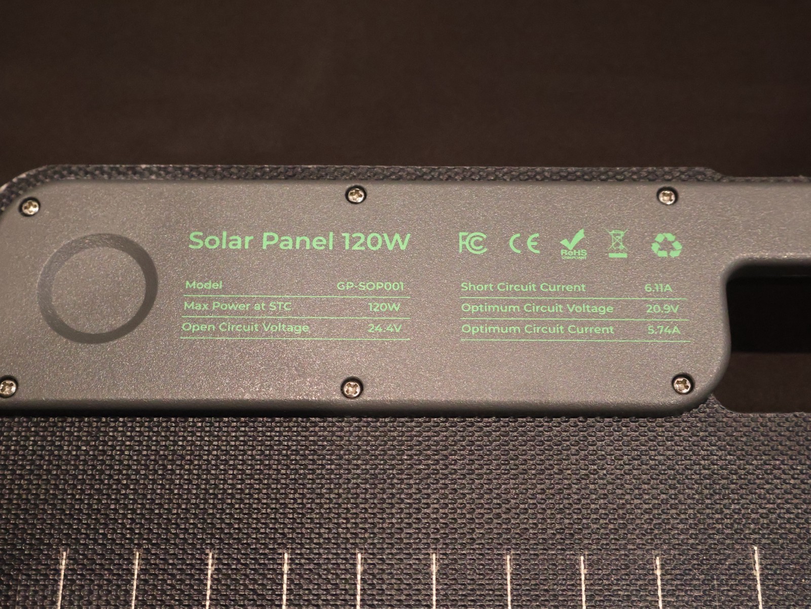Green Pulse 120W Folding Solar Panel IP67 Waterproof Portable Open Box