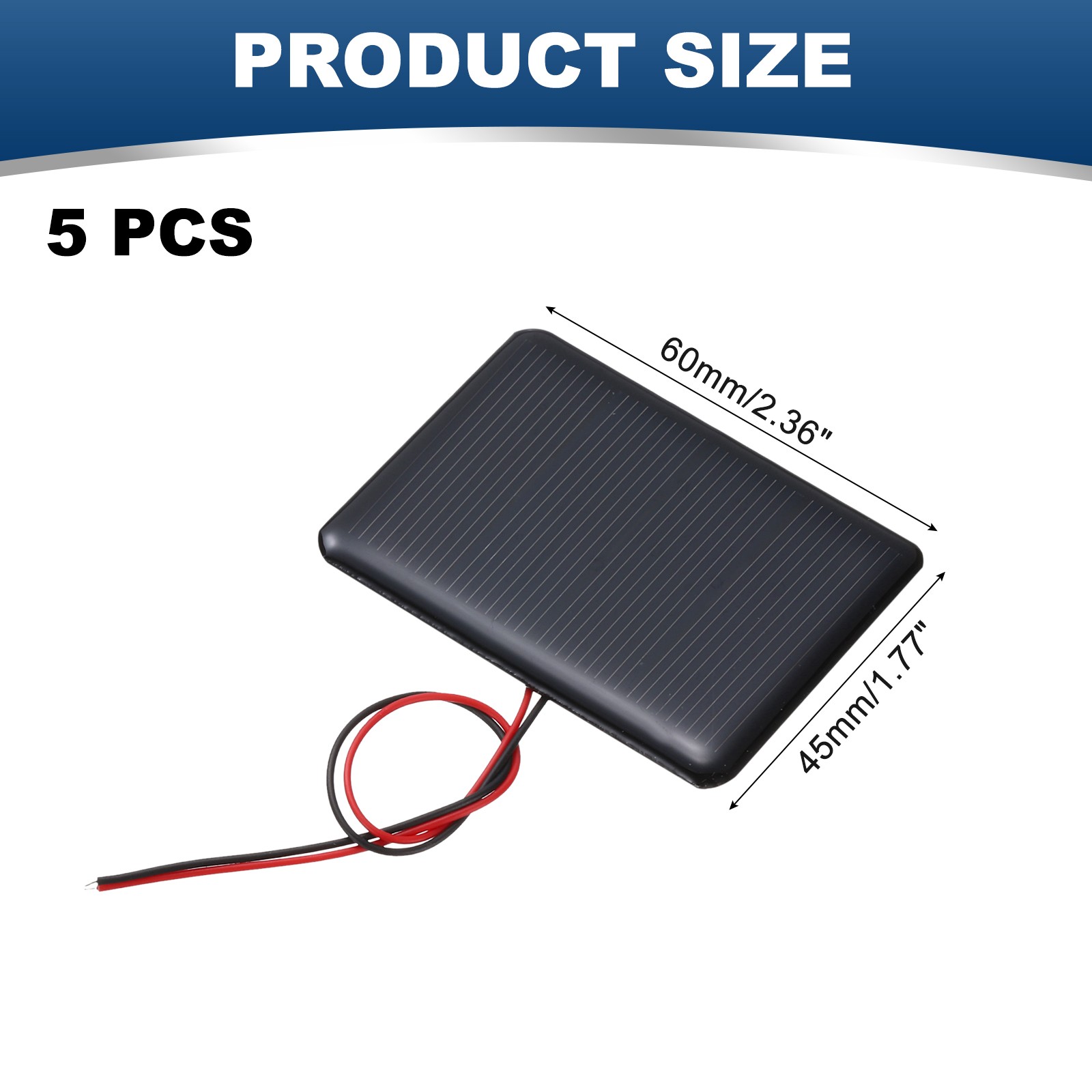 5Pcs 2V 0.24W 120mA Mini Solar Panels with Cable