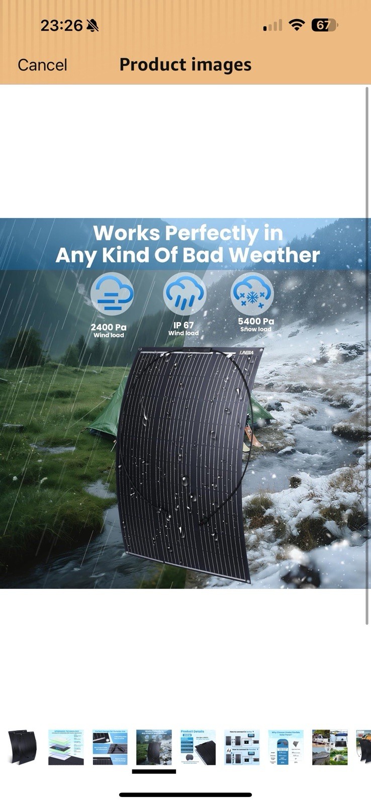 Flexible Solar Panel 200W, 18V 100W Ultra Lightweight Monocrystalline Bendable