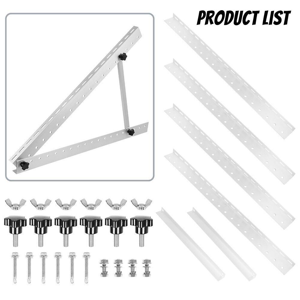 Solar Panel RV Tilt Mount Brackets Ground Roof Flat Surface Adjustable Frame