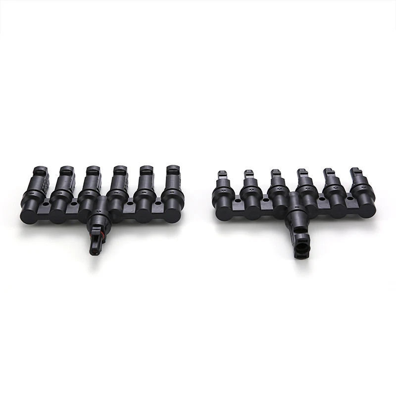 1 Pair Branch Connector 6-in-1 1000V 30A Parallel IP67 Waterproof MC4 Type