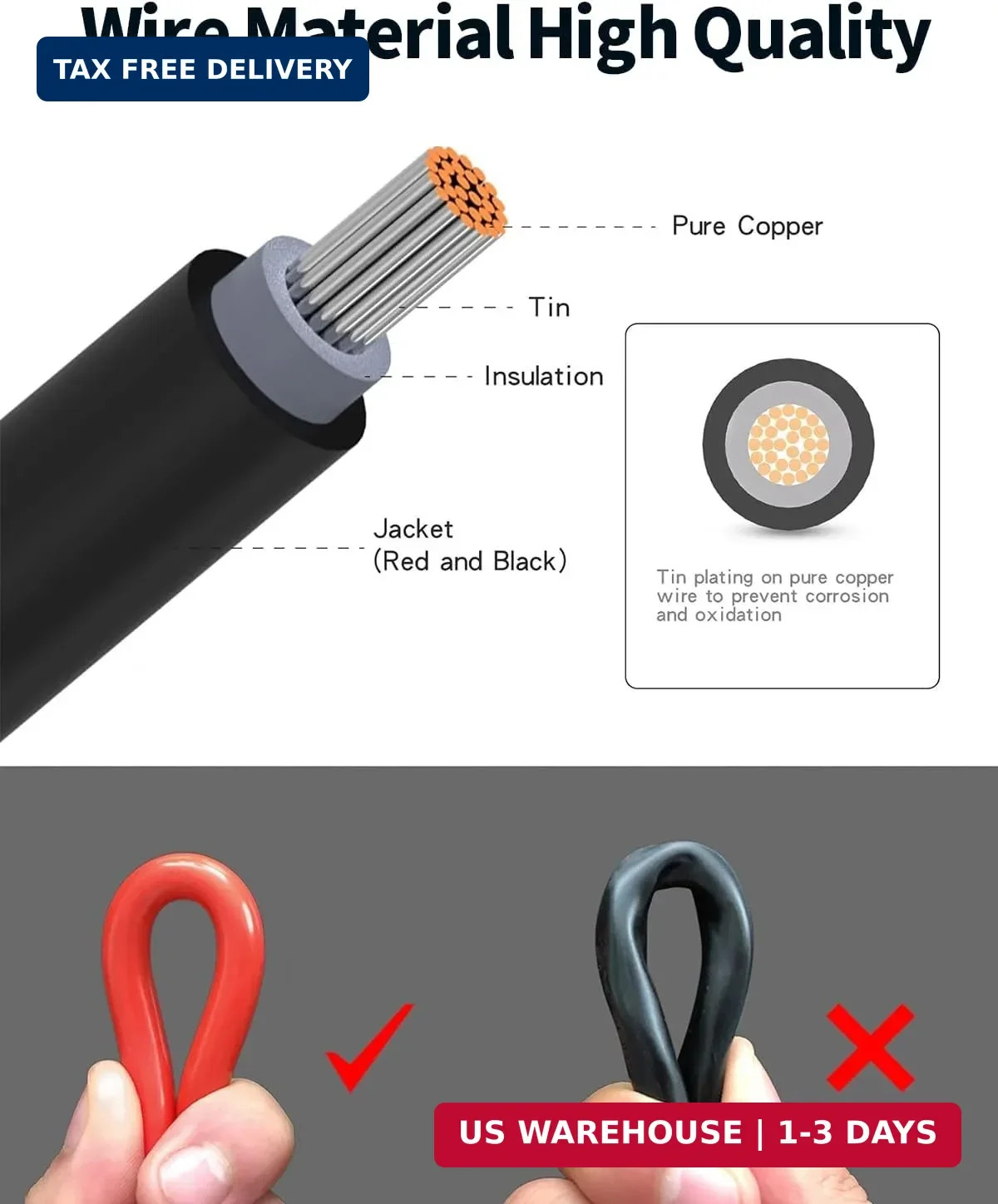 Tonton 7-in-1 Solar Panel Connector Kit, Universal M-C-4 Cable to DC 8mm XT60 An