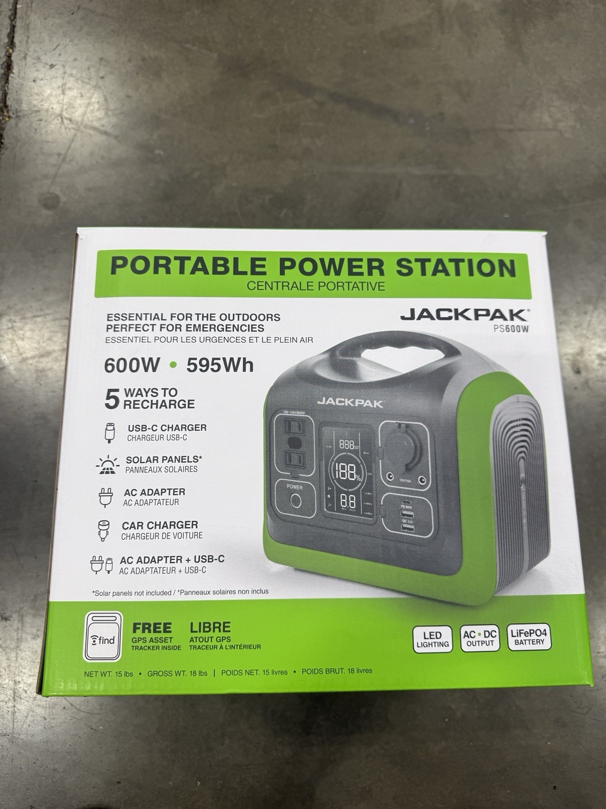Portable Jackpak Battery PS600W SP100W Portable Power Station