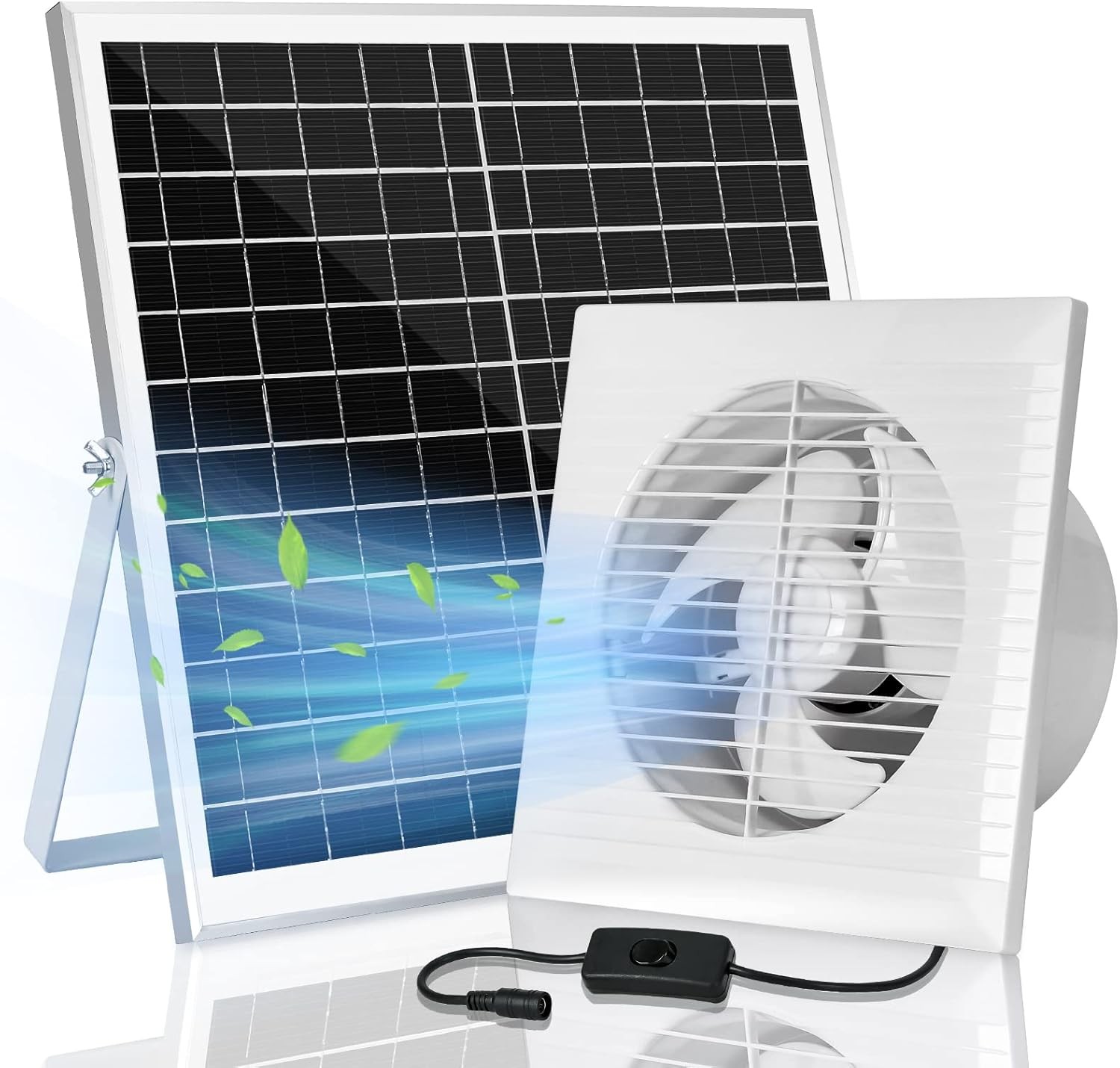 Solar Powered Exhaust fan 25W Solar Panel 8″ Ventilation Vent Fan Outside