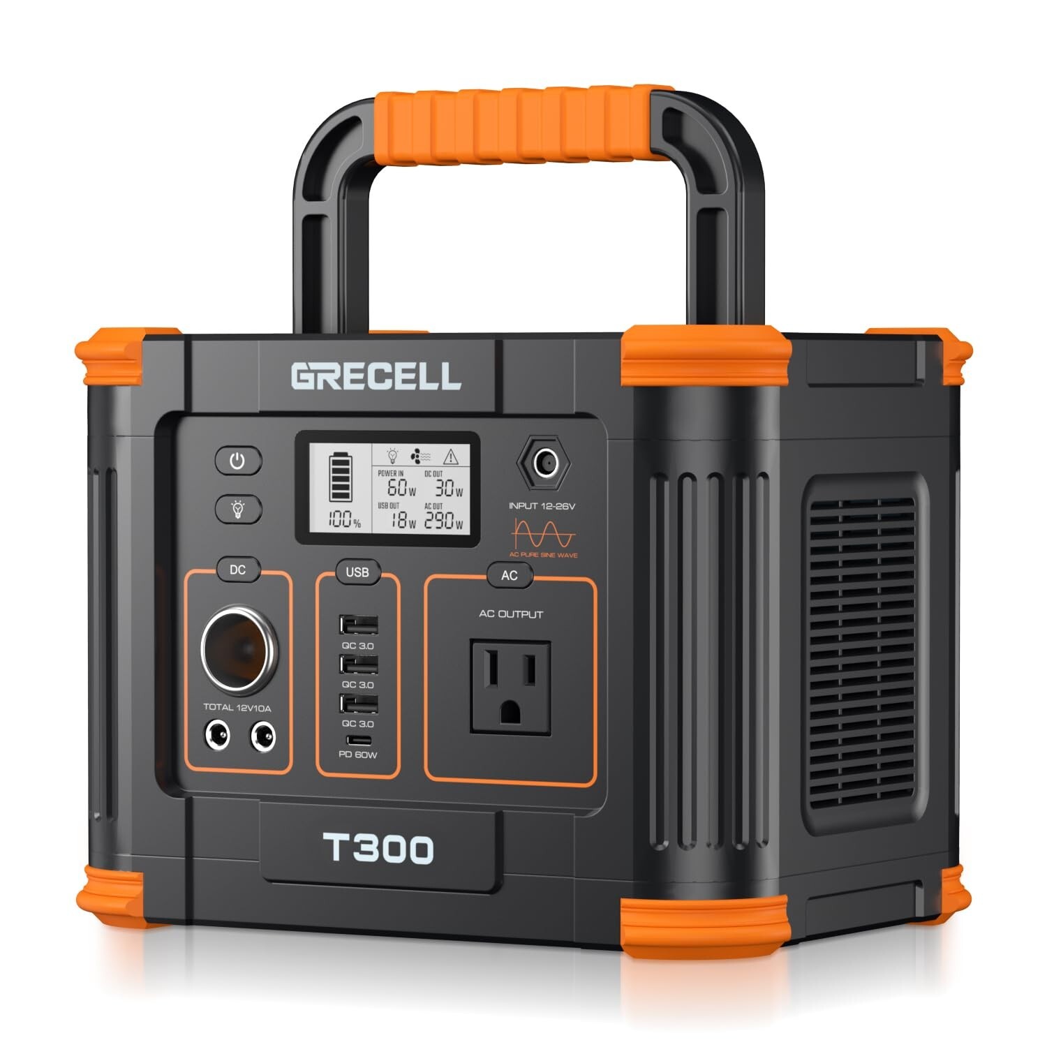 Portable Power Station 300W (Peak 600W), GRECELL 288Wh Solar Generator with 6…
