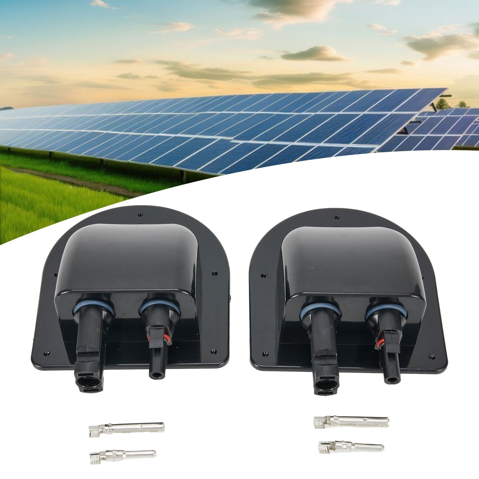 Solar Connection Box Solar Waterproof 12 X 9.5 X 4cm Black Box Connections