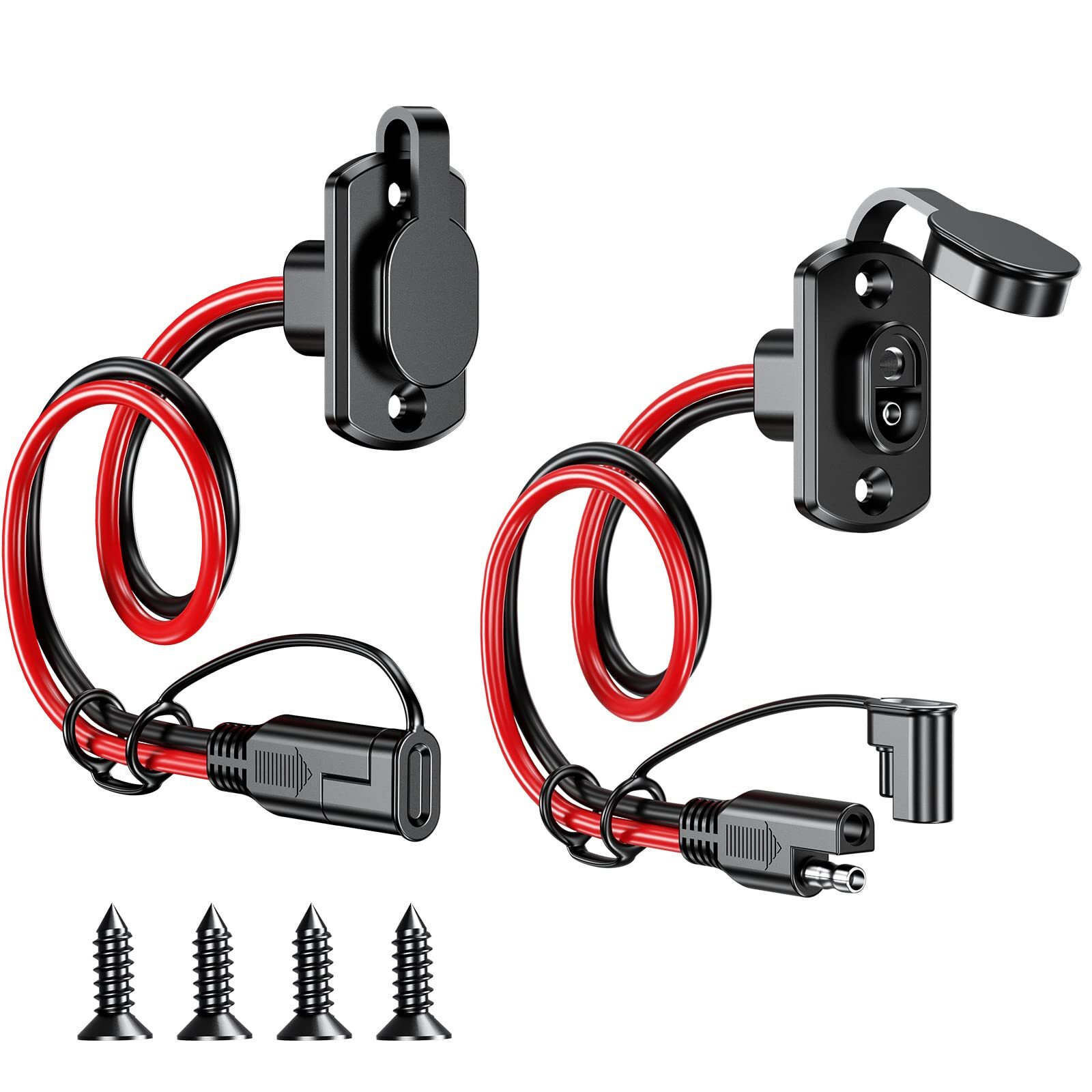 SAE Quick Connector Harness Male to Female 12AWG Extension Cord 2-Pack