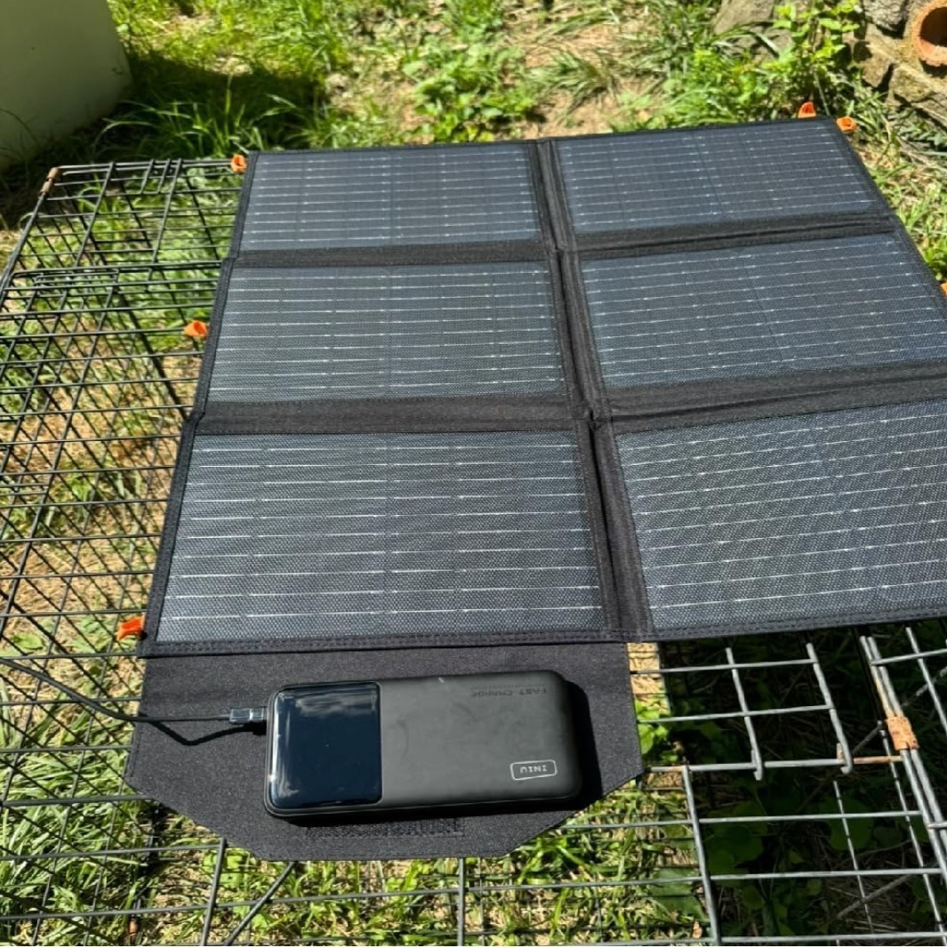 FlexSolar 60W Portable Solar Panels Chargers QC3.0 USB-A USB-C DC5521 8mm Output