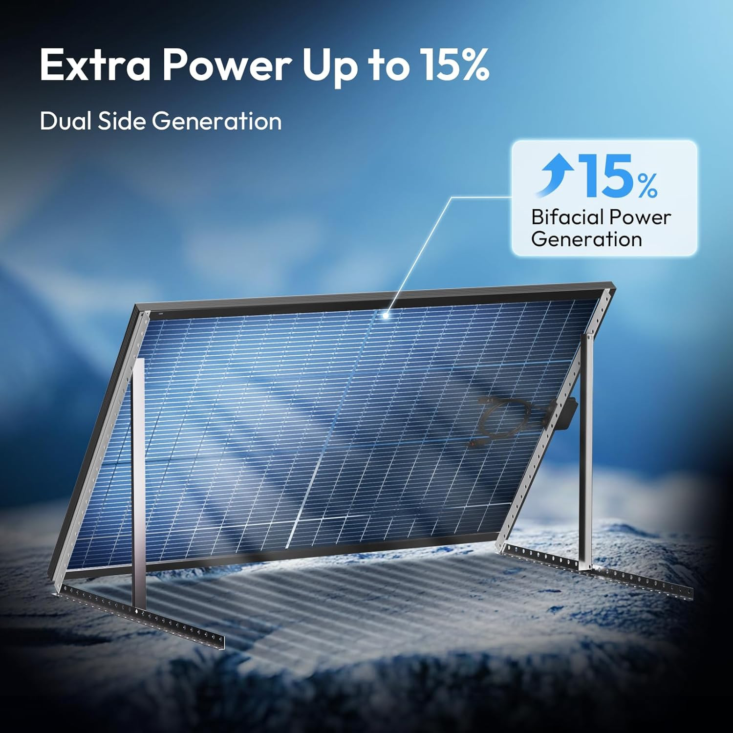 400 watt Bifacial Solar Panels – 2PCS 200W 12V/24V High Efficiency Solar Panel w