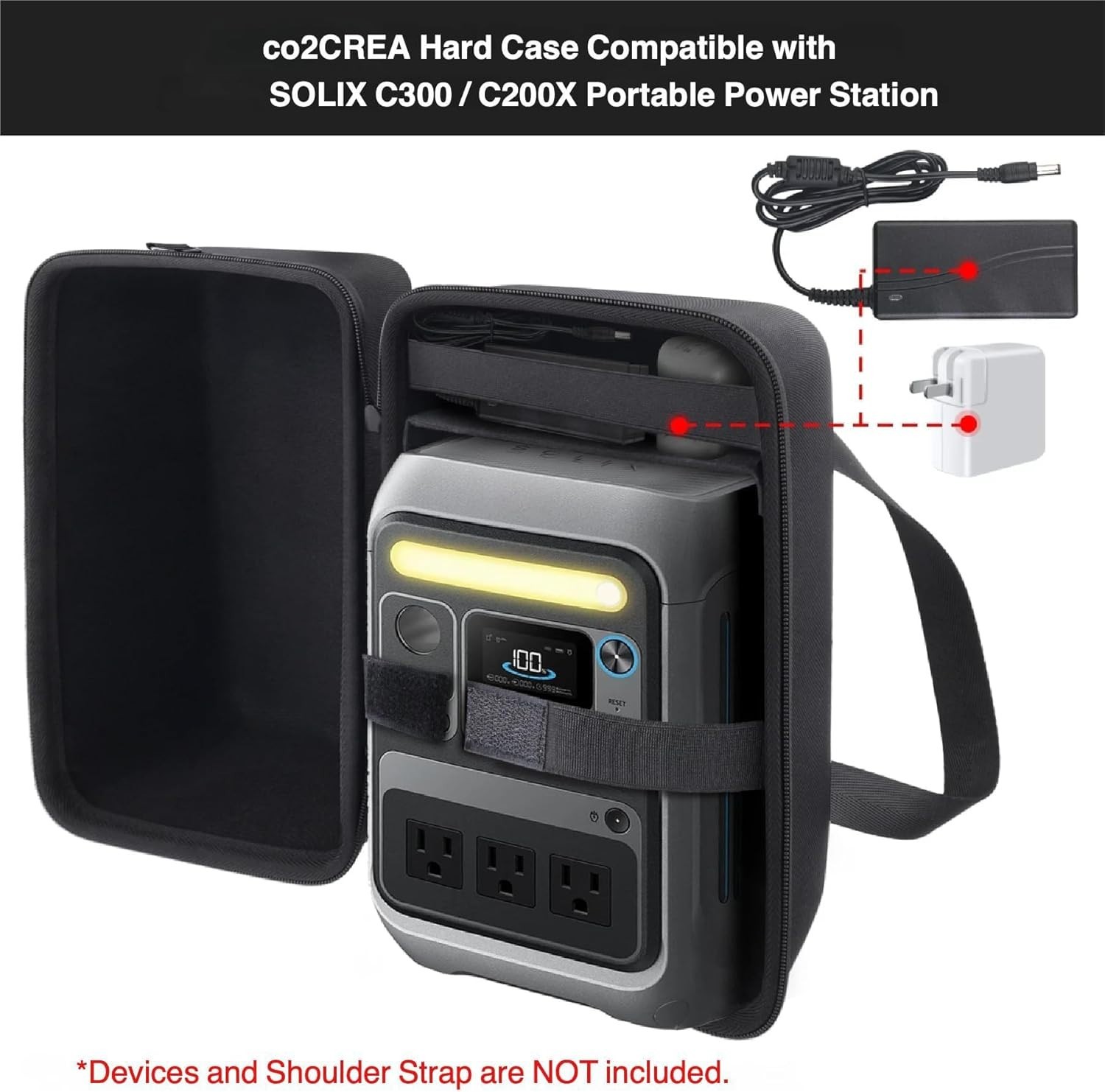 Anker Portable Power Station SOLIX C300, 288Wh LiFePO4 Battery, 300W Solar Gener