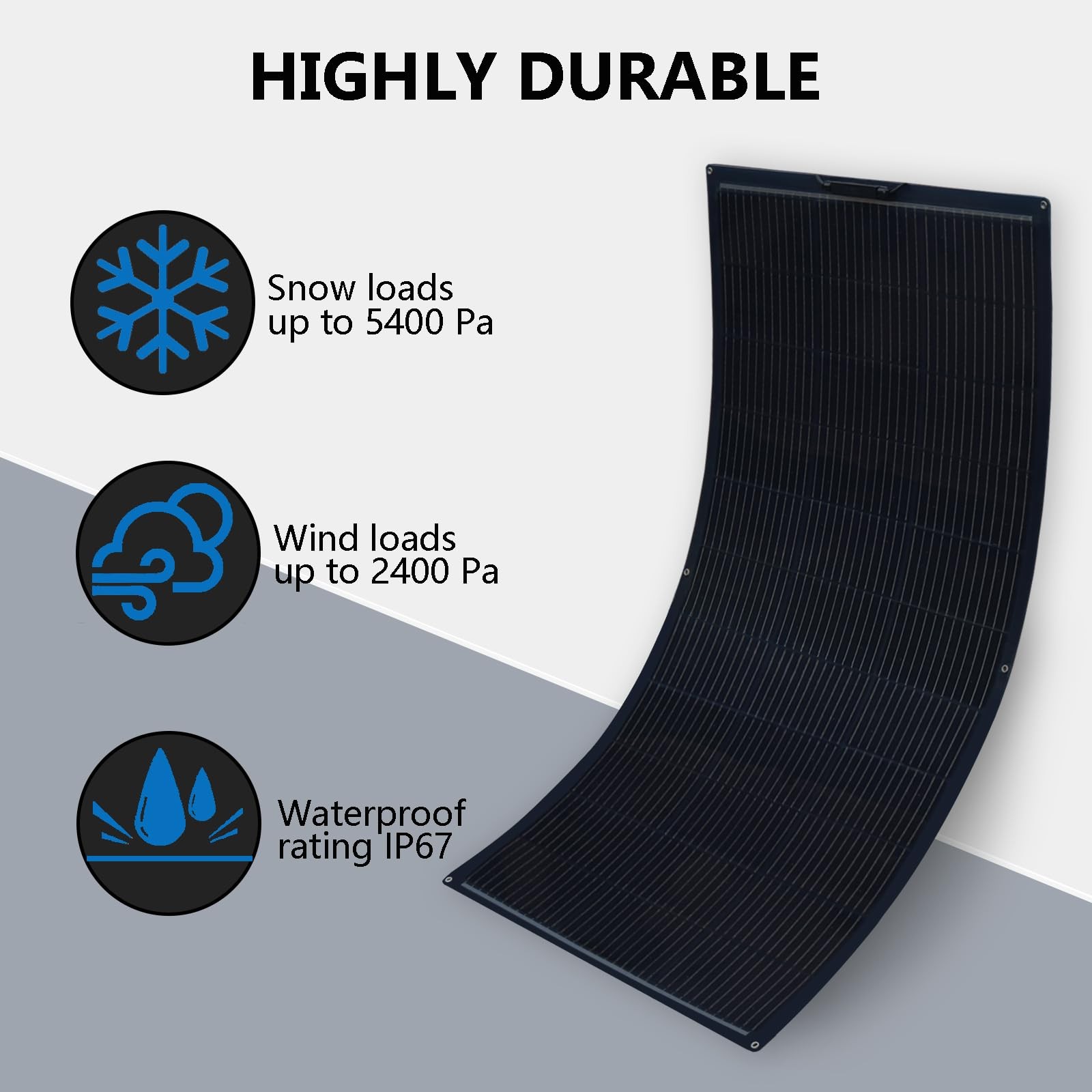 Flexible Solar Panel 300W /2PCS 150W Fiberglass Monocrystalline Lightweight M…