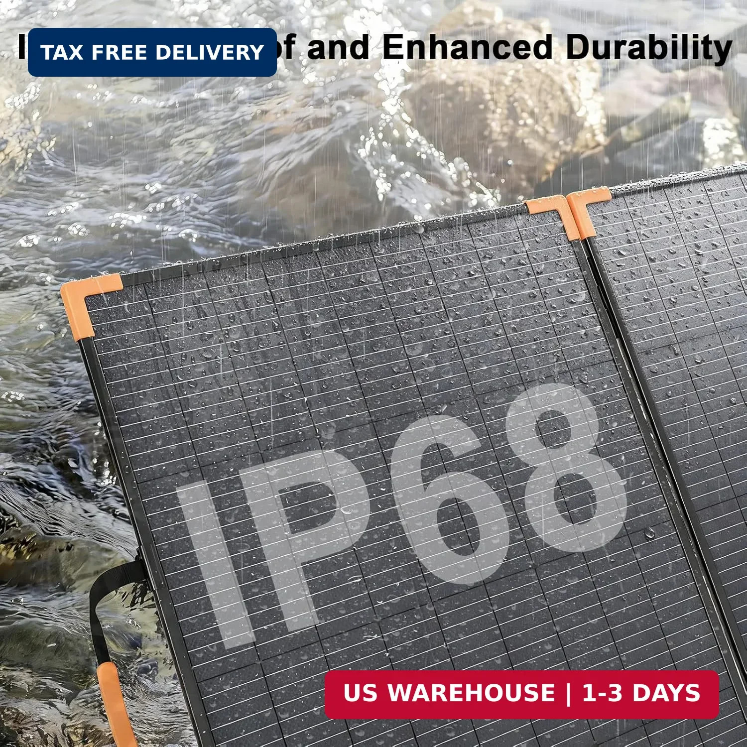 200 Watt Bifacial Portable Solar Panel, 20V Foldable Solar Charger for Power Sta