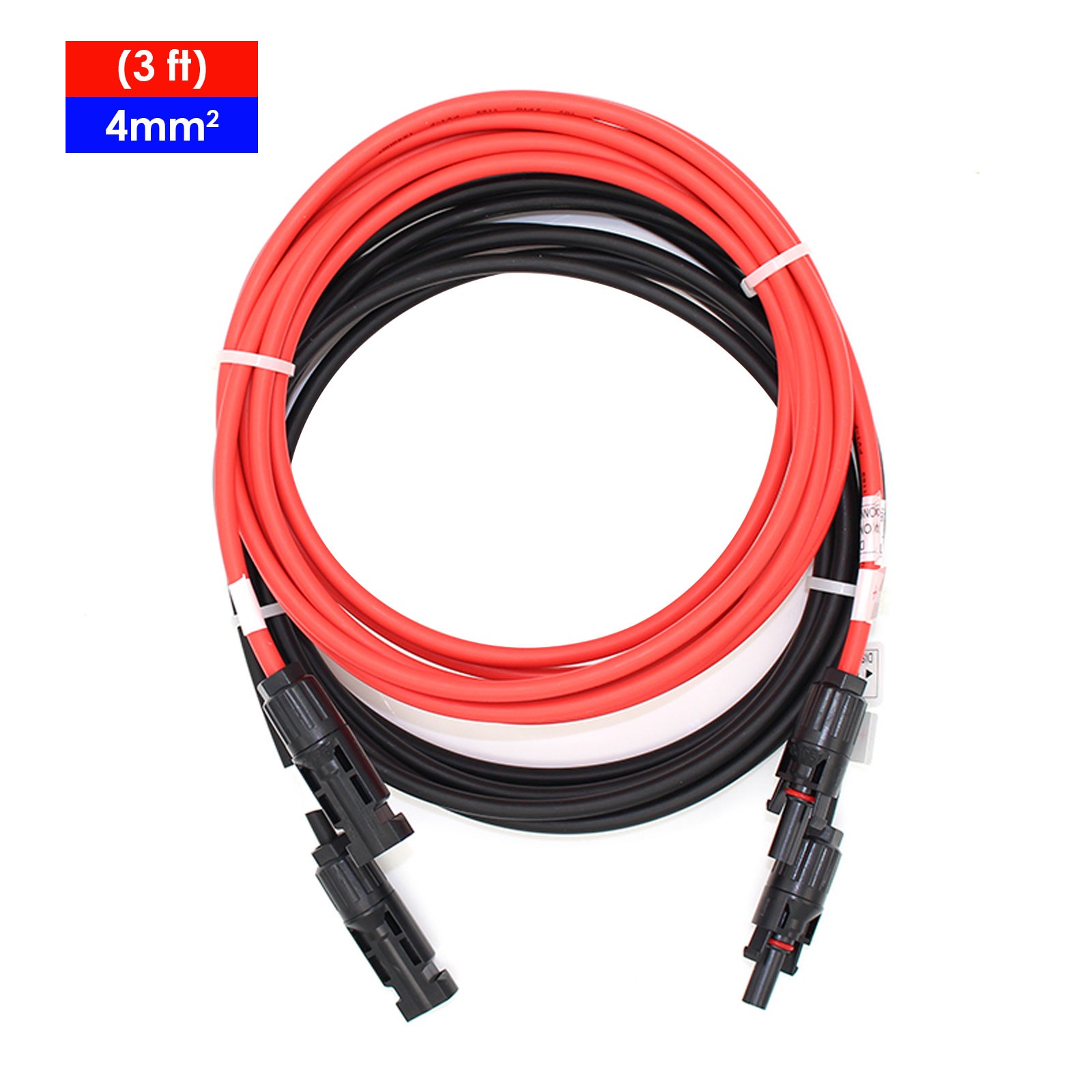 Solar Panel Wire 12AWG Gauge Black & Red Extension Cable Kits with F/M Connector