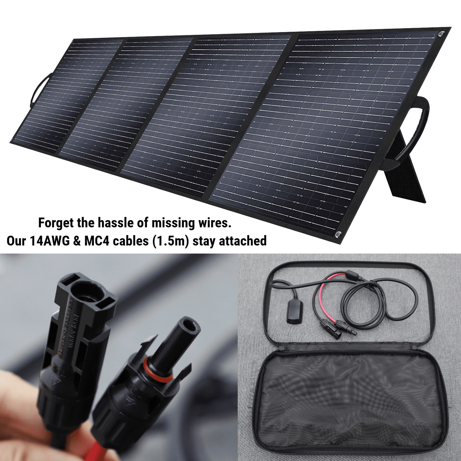 2PCS Foldable 200W Solar Panel ETFE-Coated & Monocrystalline Power Backup