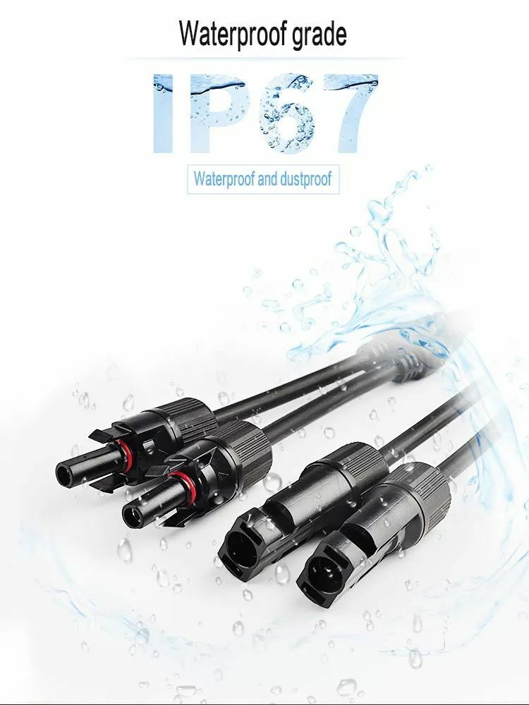 Solar Panel PV Cable Y Branch Wear-resisting Copper Tin Plate Anti-UV Connector
